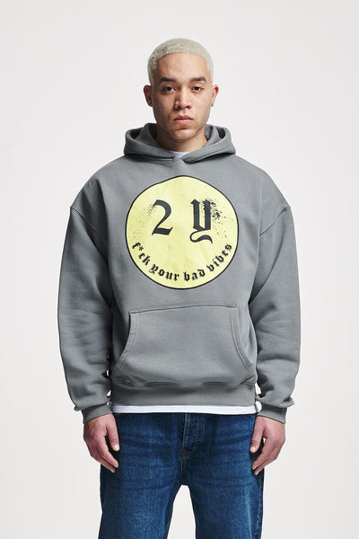 Logo Oversize Hoodie Washed Grey – 2Y Studios