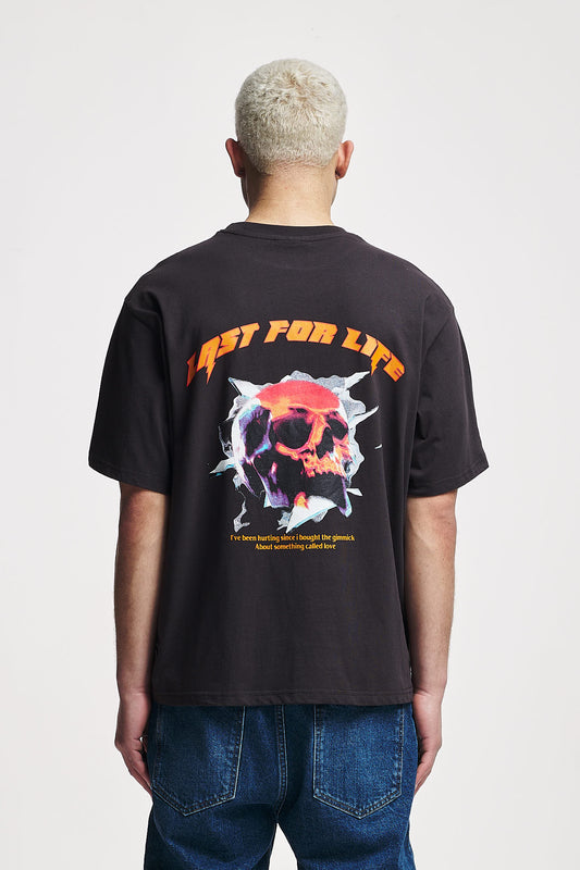 Last For Life Oversize Tee Washed Black