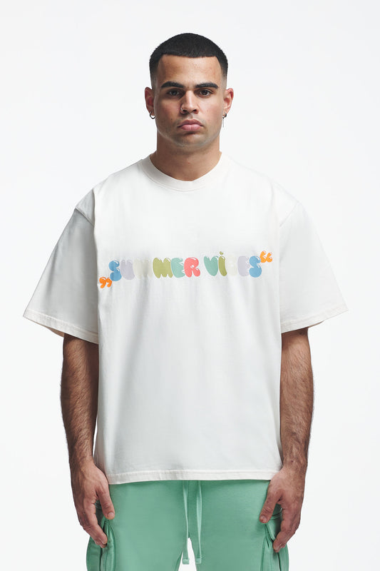 Summer Vibes Oversize Tee Off White