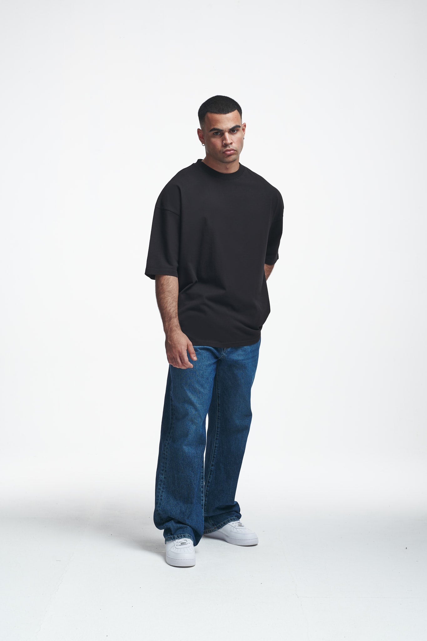 Black best sale boxy tee