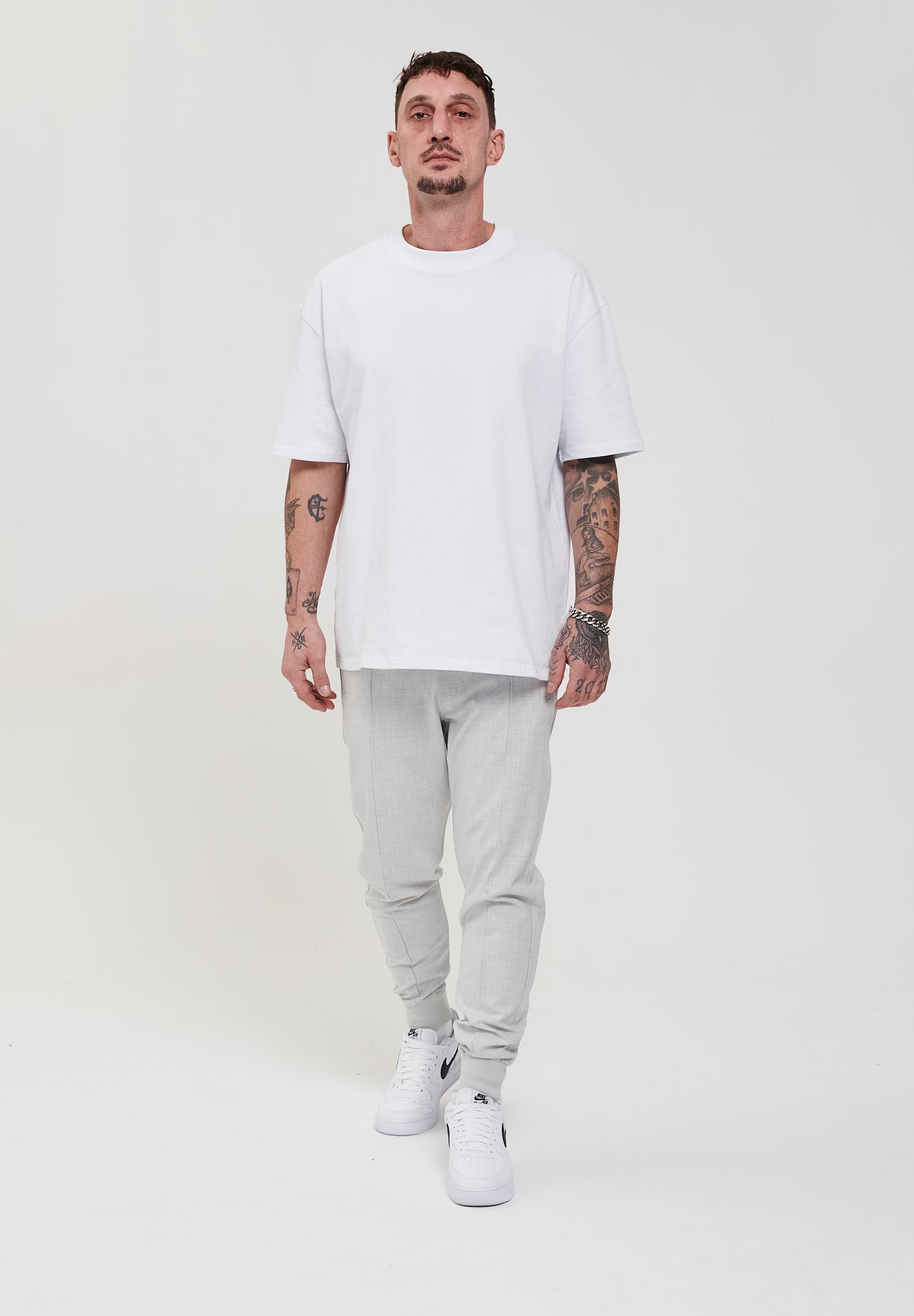 Cropped Sweat Pants 1084LG Light Grey