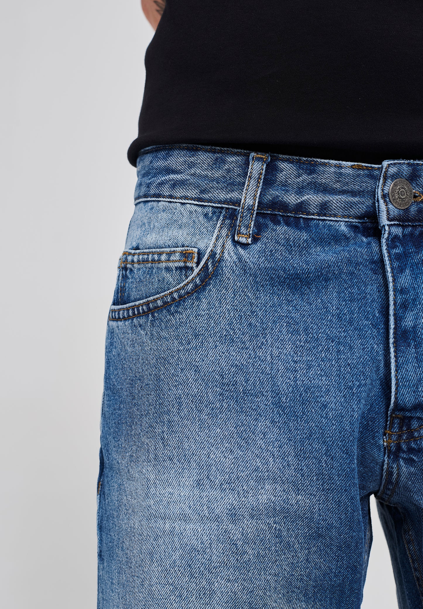 Basic Slim Fit Denim Shorts 2Y0115 Blue