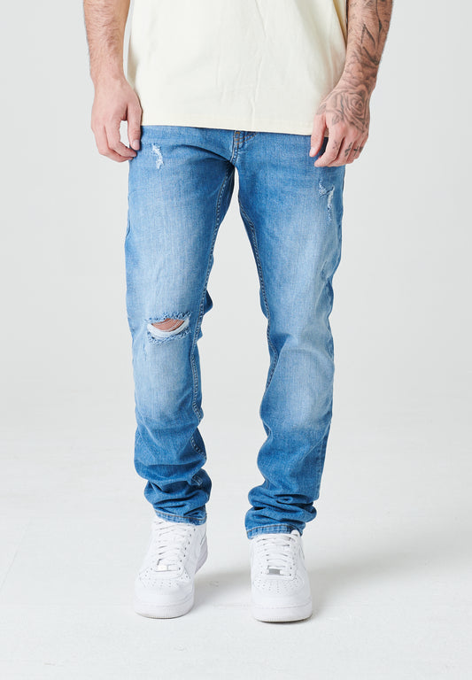 Destroyed Slim Fit Jeans 2Y0089 Blue