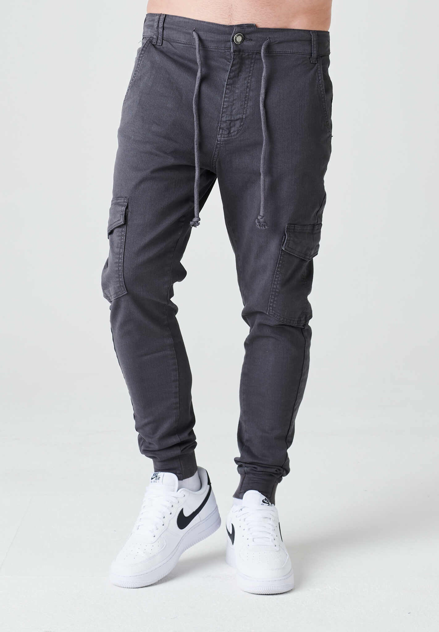 Basic Skinny Fit Cargo Jeans 2Y0162 Anthracite