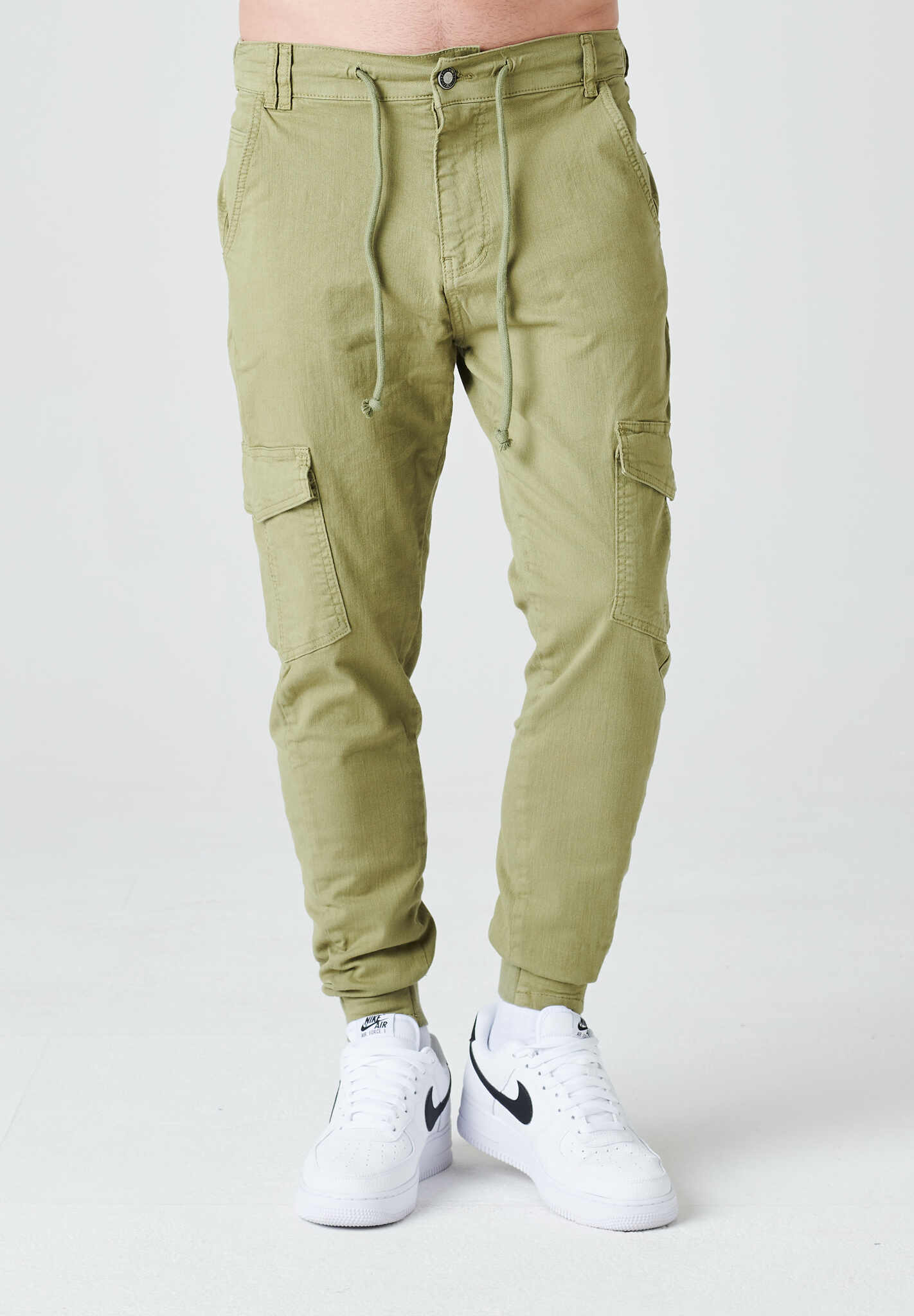 Basic Skinny Fit Cargo Jeans 2Y0162 Khaki