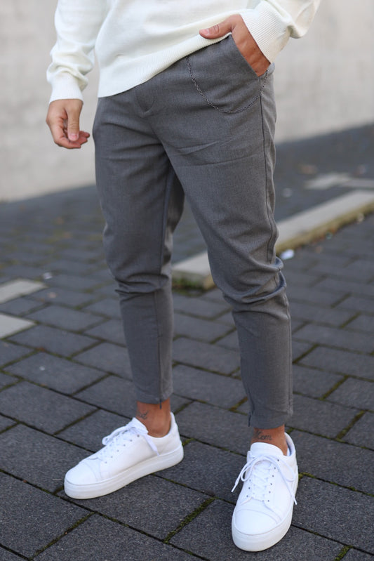Cropped Pants Grey P1044